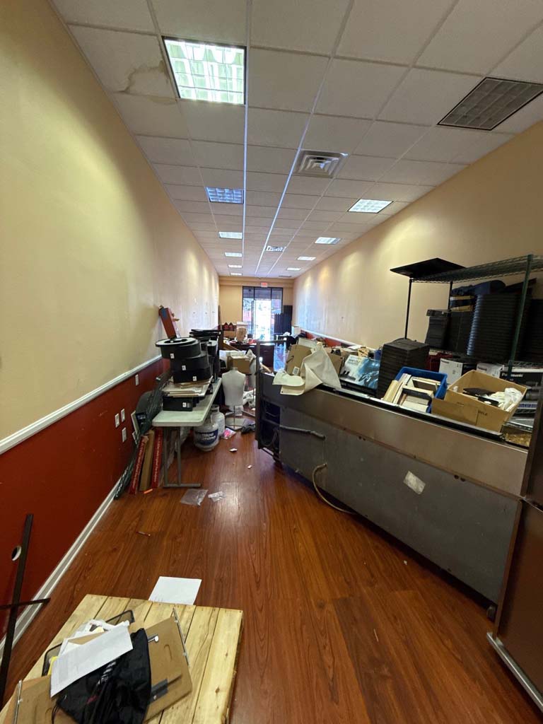 Stainless steel prep tables and work surfaces from restaurant auction