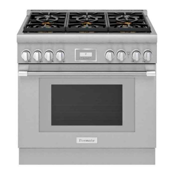Thermador Pro Harmony 36 in. Professional Gas Range Standard Depth Stainless Steel