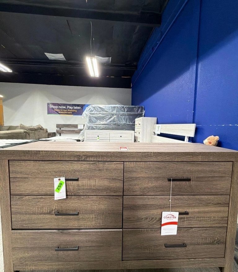 Wood 6-Drawer Dresser – Brand New Furniture Auction