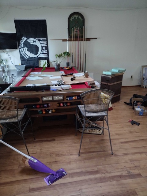 abandoned property auction San Diego pool table