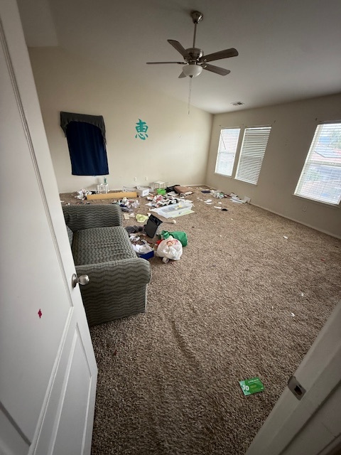 Separate reclining sofa and gray loveseat