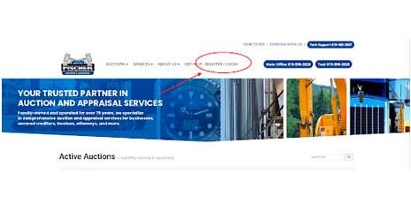 Register / Login Link location